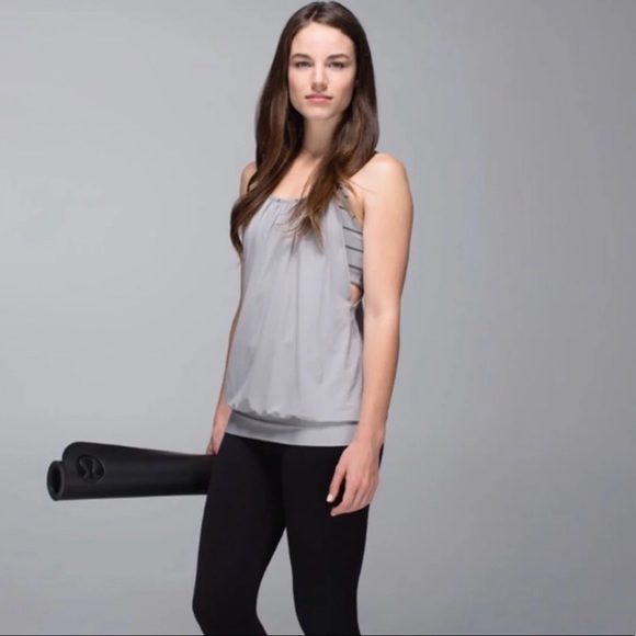 Lululemon No Limits Tank Top Built-In Bra Gray 6 - Picture 6 of 12